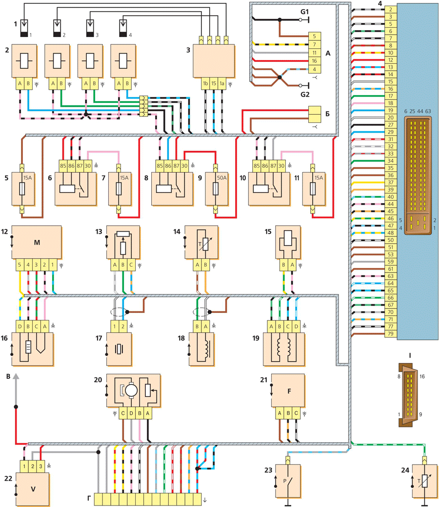 Ваз 21114 схема электрическая