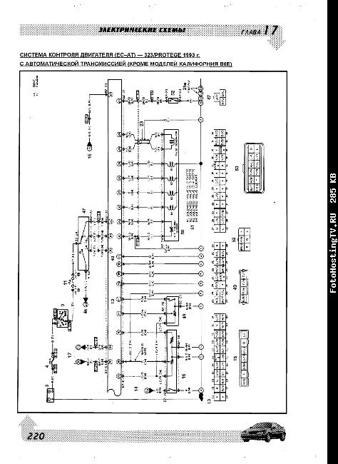 Схемы электрооборудования Mazda 323 / Familia / Protege 1998-2004