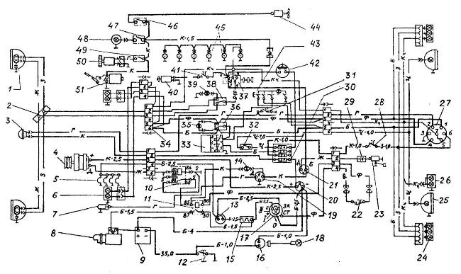 Схема электрооборудования трактора ЛТЗ-55