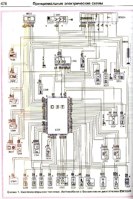 Цветные схемы электрооборудования Peugeot 607 с 1999