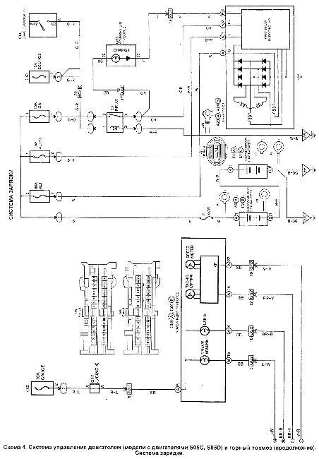 Схема системы управления двигателем Hino S05C и Hino S05D