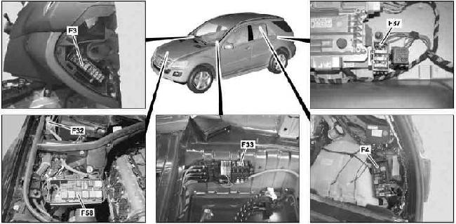 Схема предохранителей и реле Mercedes-Benz W164 и X164 (ML и GL; 2005–2011)