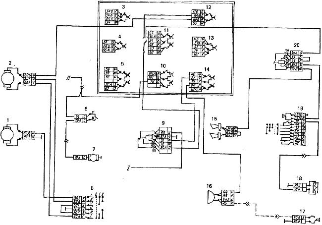 Электросхема КамАЗ - система электрооборудования