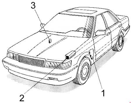 Схема предохранителей и реле Lexus ES 250 (VZV21; 1989-1991)