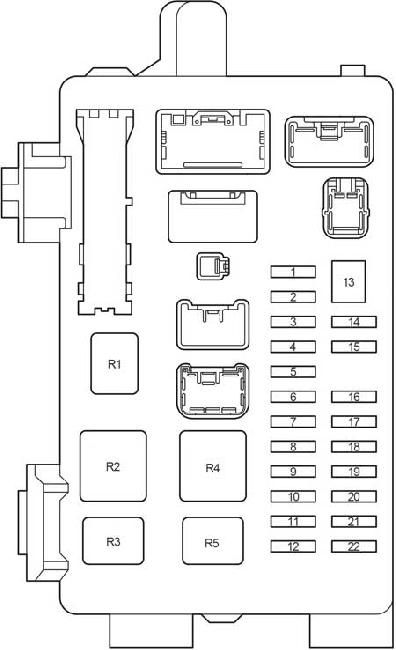 Схема предохранителей и реле Toyota Corolla Verso (2004-2009)