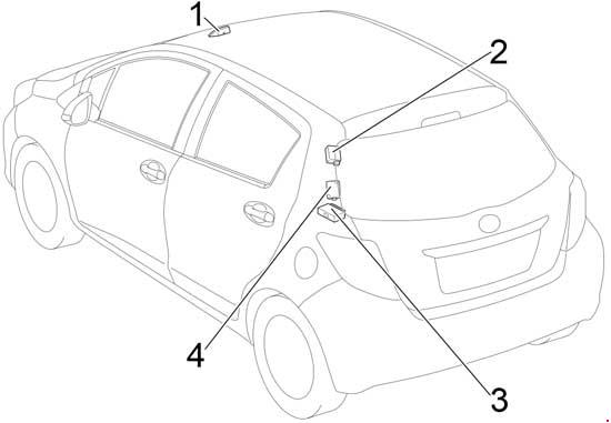 Схема предохранителей и реле Toyota Yaris (2010-2017)
