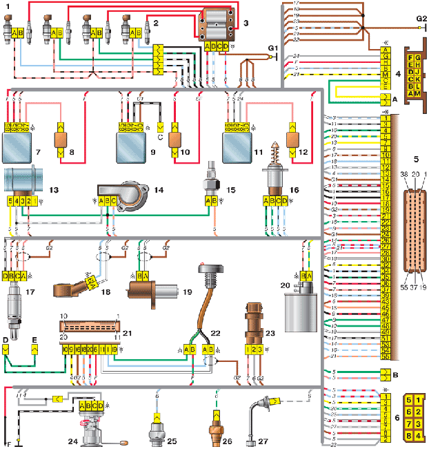 Схема электрооборудования на ваз 2110