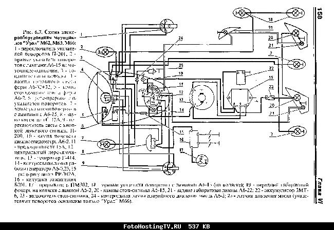 Схемы электрооборудования мотоцикла Урал М62, М63, М64, М67, М67-37, Днепр К650