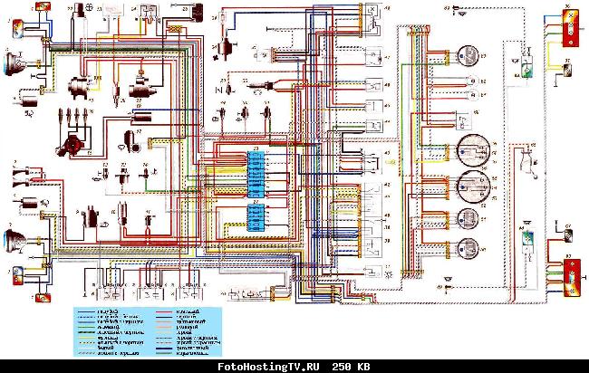 Схема электрооборудования автомобиля ВАЗ 2121