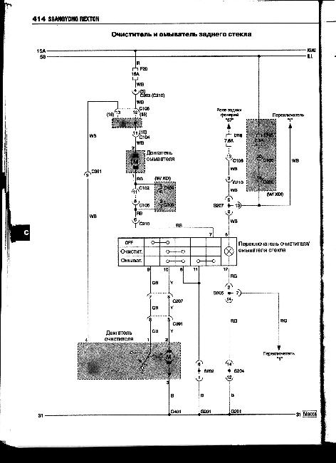 Схемы электрооборудования SsangYong Rexton с 2002 и с 2006