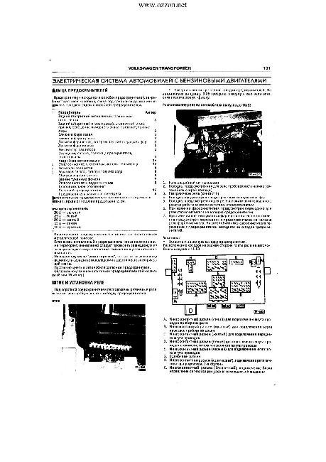 Схемы электрических соединений дизельных автомобилей VOLKSWAGEN T2 TRANSPORTER 1982-1992