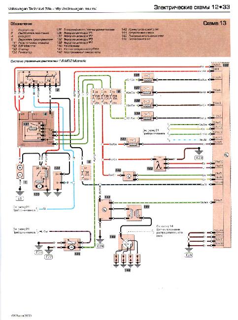 схема электрооборудования фольксваген пассат б5 1996-2000