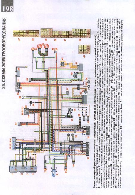 Схема электропроводки honda cb 400 sf