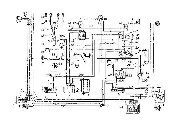 Схема электрооборудования ГАЗ-69М и ГАЗ-69АМ