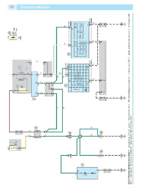 Цветные схемы электрооборудования TOYOTA COROLLA / AURIS с 2007 и с 2010 бензин