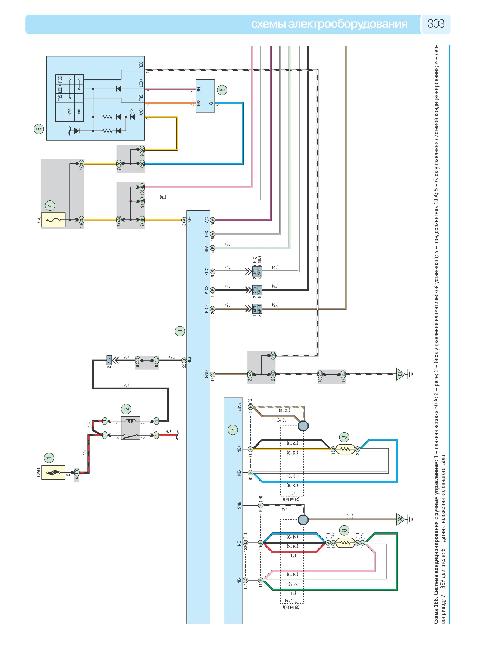 Цветные схемы электрооборудования TOYOTA COROLLA / AURIS с 2007 и с 2010 бензин