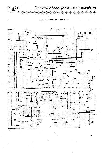 Схема электрооборудования Ford Explorer 1994