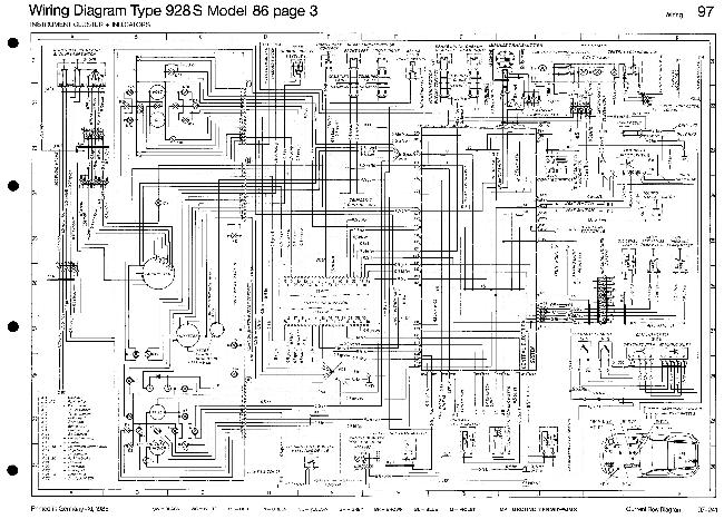 Схемы электрооборудования Porsche 928 S (1986)