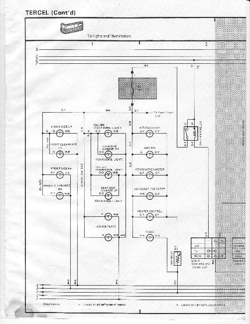 Схемы электрооборудования Toyota Tercel 1985