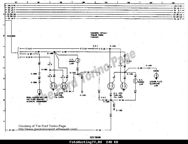 Схемы электрооборудования Ford Torino 1973