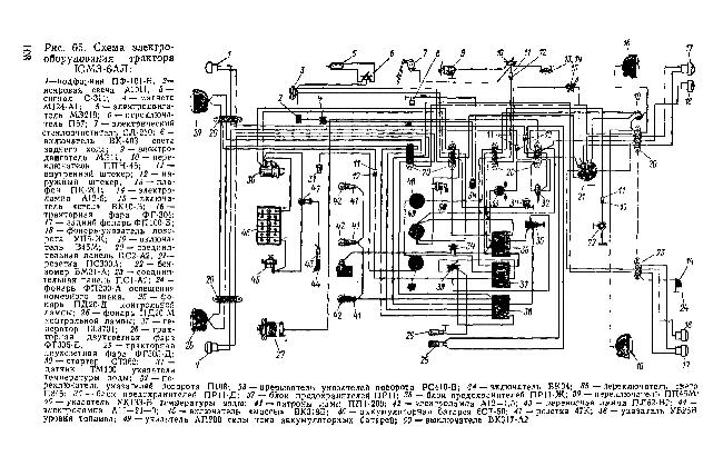 Схема электрооборудования трактора ЮМЗ-6АЛ
