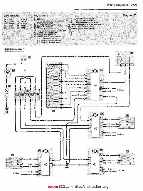 Схема электрооборудования Skoda Fabia 2000-2006 (EN)