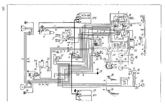 Схемы электрооборудования трехосных автомобилей ЯАЗ 210(А, Г, Д, Е)